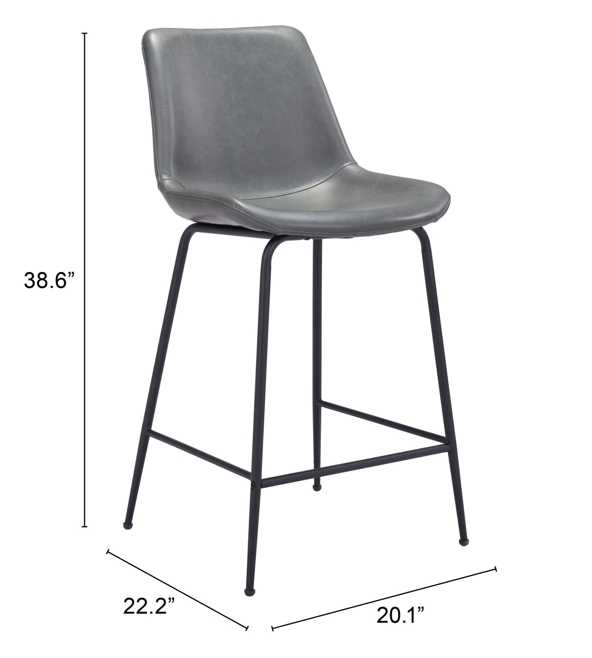 Byron Gray Counter Stool by Zuomod at Eve Furniture