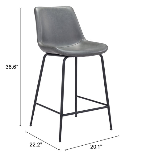 Byron Gray Counter Stool by Zuomod at Eve Furniture