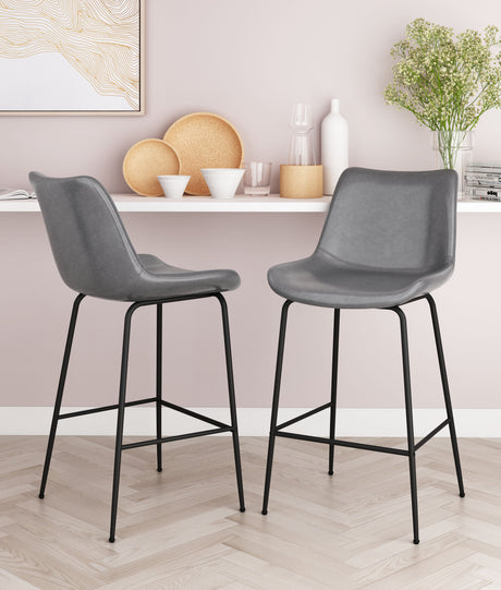 Byron Gray Counter Stool by Zuomod at Eve Furniture