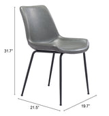 Byron Gray Dining Chair (Set of 2) by Zuomod at Eve Furniture