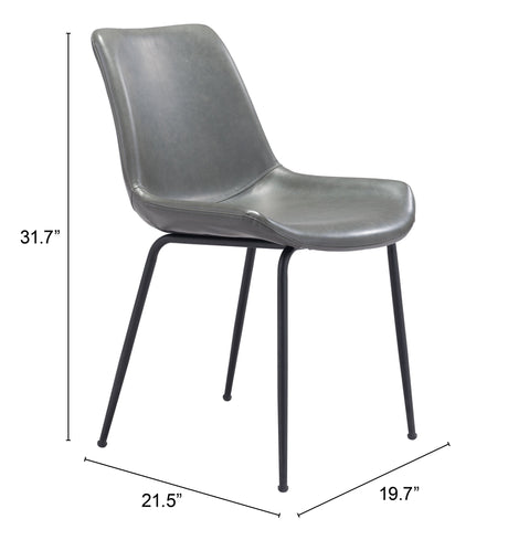 Byron Gray Dining Chair (Set of 2) by Zuomod at Eve Furniture