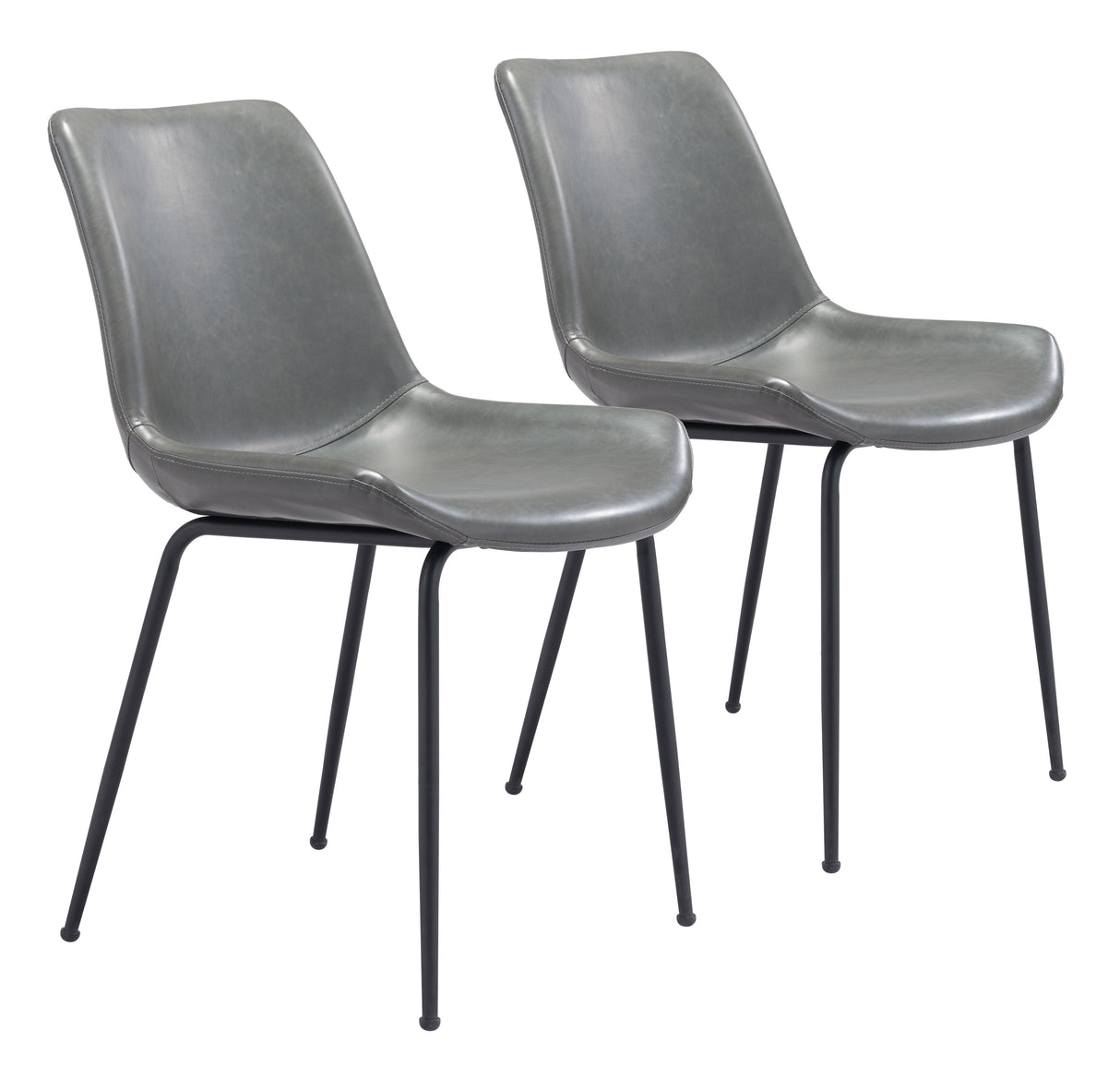 Byron Gray Dining Chair (Set of 2) by Zuomod at Eve Furniture