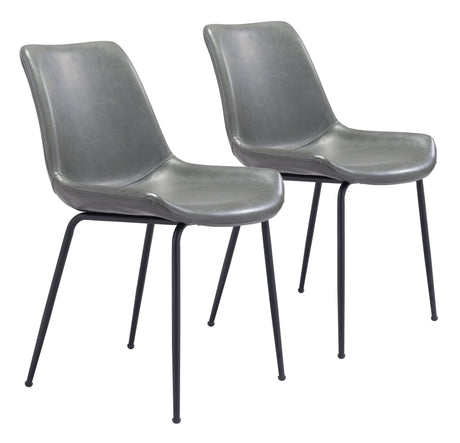 Byron Gray Dining Chair (Set of 2) by Zuomod at Eve Furniture