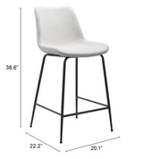 Byron White Counter Stool by Zuomod at Eve Furniture