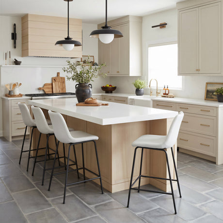 Byron White Counter Stool by Zuomod at Eve Furniture