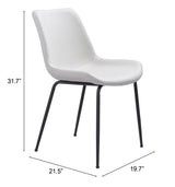Byron White Dining Chair (Set of 2) by Zuomod at Eve Furniture