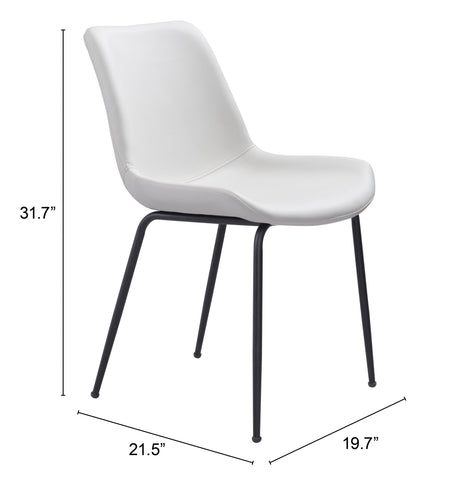 Byron White Dining Chair (Set of 2) by Zuomod at Eve Furniture