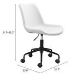 Byron White Office Chair by Zuomod at Eve Furniture
