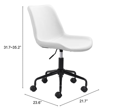 Byron White Office Chair by Zuomod at Eve Furniture