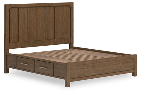 Cabalynn Light Brown California King Panel Bed with Storage by Ashley at Eve Furniture