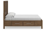Cabalynn Light Brown California King Panel Bed with Storage by Ashley at Eve Furniture