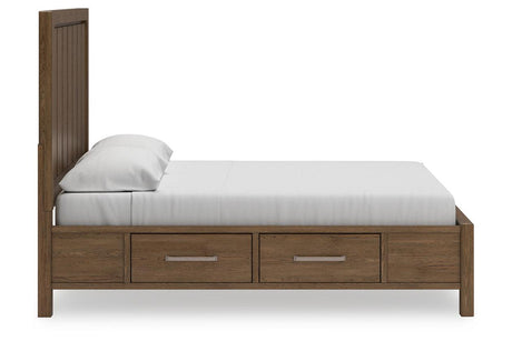 Cabalynn Light Brown California King Panel Bed with Storage by Ashley at Eve Furniture