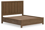 Cabalynn Light Brown California King Storage Platform Bed by Ashley at Eve Furniture
