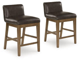 Cabalynn Light Brown Counter Height Barstool, Set of 2 by Ashley at Eve Furniture