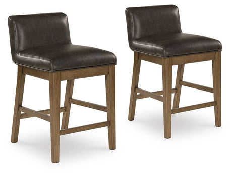 Cabalynn Light Brown Counter Height Barstool, Set of 2 by Ashley at Eve Furniture