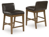 Cabalynn Light Brown Counter Height Barstool, Set of 2 by Ashley at Eve Furniture