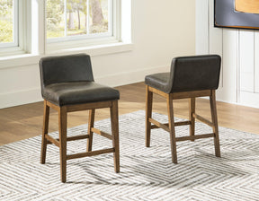 Cabalynn Light Brown Counter Height Barstool, Set of 2 by Ashley at Eve Furniture
