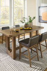 Cabalynn Light Brown Counter Height Dining Table and 4 Barstools by Ashley at Eve Furniture