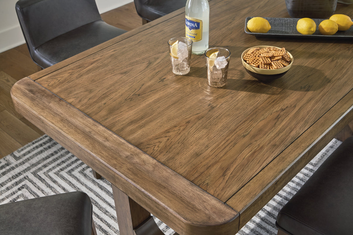 Cabalynn Light Brown Counter Height Dining Table and 6 Barstools by Ashley at Eve Furniture