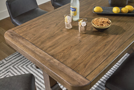 Cabalynn Light Brown Counter Height Dining Table and 6 Barstools by Ashley at Eve Furniture
