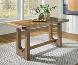 Cabalynn Light Brown Counter Height Dining Table by Ashley at Eve Furniture