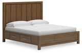 Cabalynn Light Brown King Panel Bed with Storage by Ashley at Eve Furniture