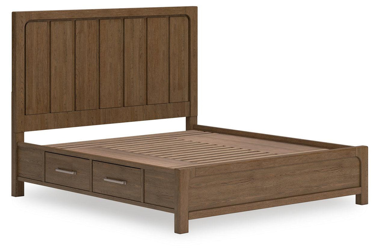 Cabalynn Light Brown King Panel Bed with Storage by Ashley at Eve Furniture