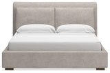 Cabalynn Light Brown King Upholstered Bed by Ashley at Eve Furniture