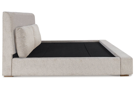 Cabalynn Light Brown King Upholstered Platform Bed by Ashley at Eve Furniture