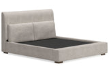 Cabalynn Light Brown Queen Upholstered Platform Bed by Ashley at Eve Furniture