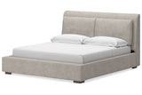 Cabalynn Light Brown Queen Upholstered Platform Bed by Ashley at Eve Furniture
