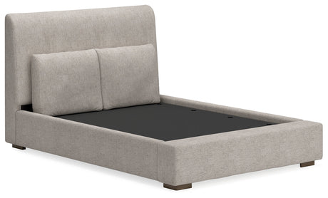 Cabalynn Light Brown Upholstered Panel Bedroom Set by Ashley at Eve Furniture