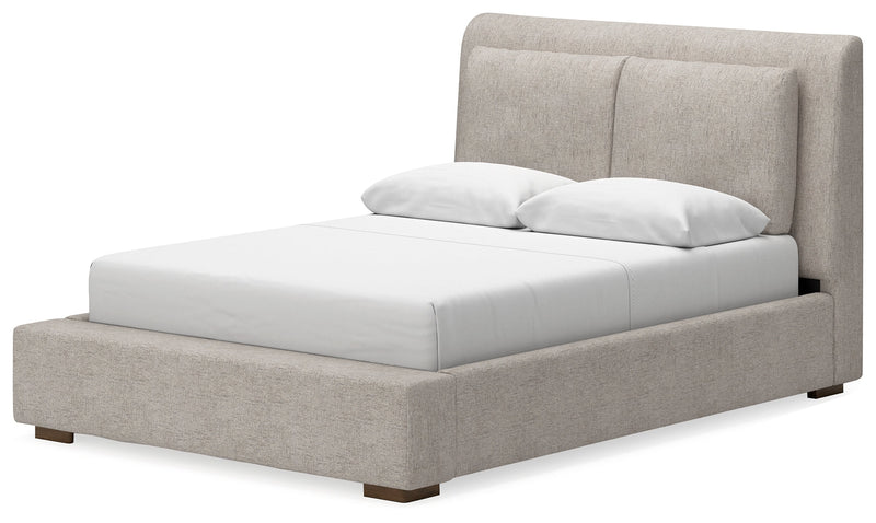 Cabalynn Light Brown Upholstered Panel Bedroom Set by Ashley at Eve Furniture