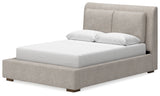 Cabalynn Light Brown Upholstered Panel Bedroom Set by Ashley at Eve Furniture