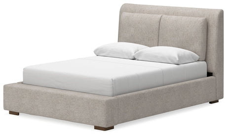 Cabalynn Light Brown Upholstered Panel Bedroom Set by Ashley at Eve Furniture