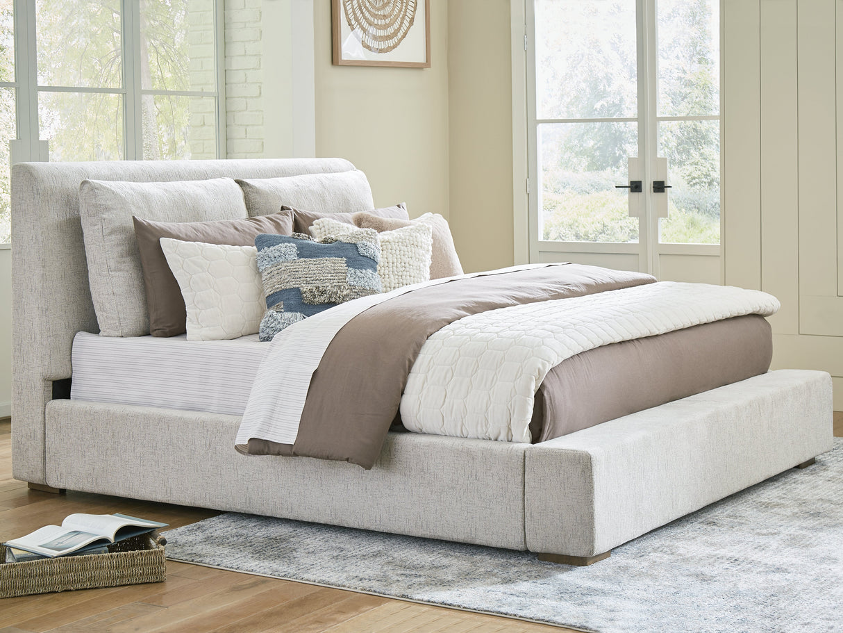 Cabalynn Light Brown Upholstered Panel Bedroom Set by Ashley at Eve Furniture