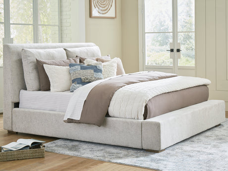 Cabalynn Light Brown Upholstered Panel Bedroom Set by Ashley at Eve Furniture