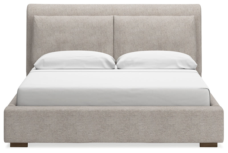 Cabalynn Light Brown Upholstered Panel Bedroom Set by Ashley at Eve Furniture