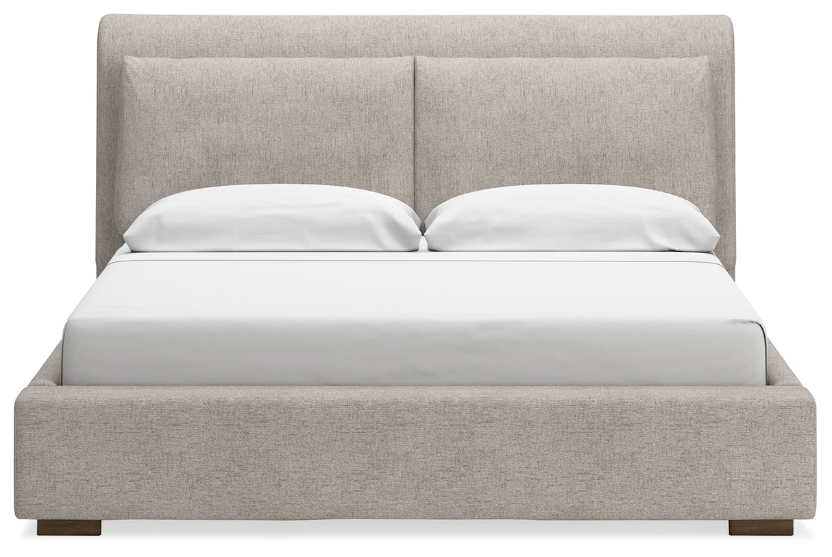 Cabalynn Light Brown Upholstered Panel Bedroom Set by Ashley at Eve Furniture