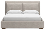 Cabalynn Light Brown Upholstered Panel Bedroom Set by Ashley at Eve Furniture