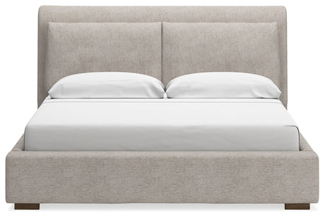 Cabalynn Light Brown Upholstered Panel Bedroom Set by Ashley at Eve Furniture
