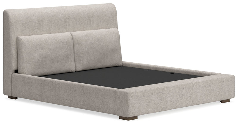 Cabalynn Light Brown Upholstered Panel Bedroom Set by Ashley at Eve Furniture
