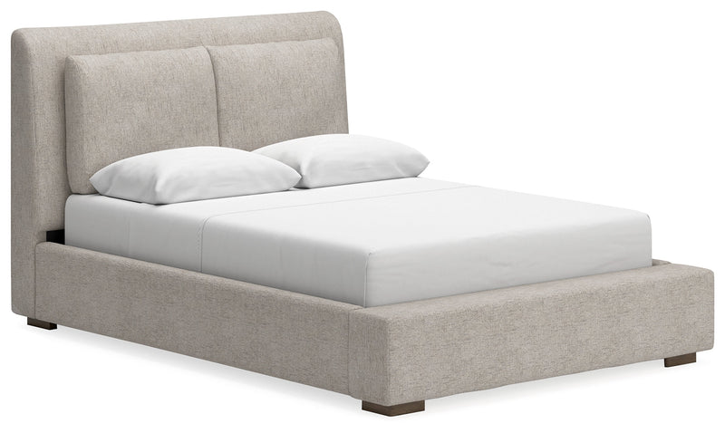 Cabalynn Light Brown Upholstered Panel Bedroom Set by Ashley at Eve Furniture