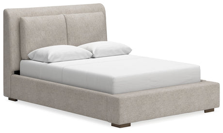 Cabalynn Light Brown Upholstered Panel Bedroom Set by Ashley at Eve Furniture