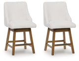 Cabalynn Oatmeal/Light Brown Counter Height Barstool, Set of 2 by Ashley at Eve Furniture