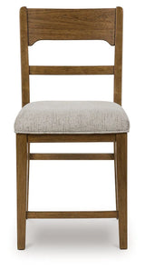 Cabalynn Oatmeal/Light Brown Counter Height Barstool, Set of 2 by Ashley at Eve Furniture