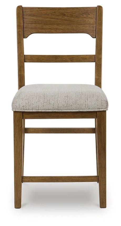 Cabalynn Oatmeal/Light Brown Counter Height Barstool, Set of 2 by Ashley at Eve Furniture