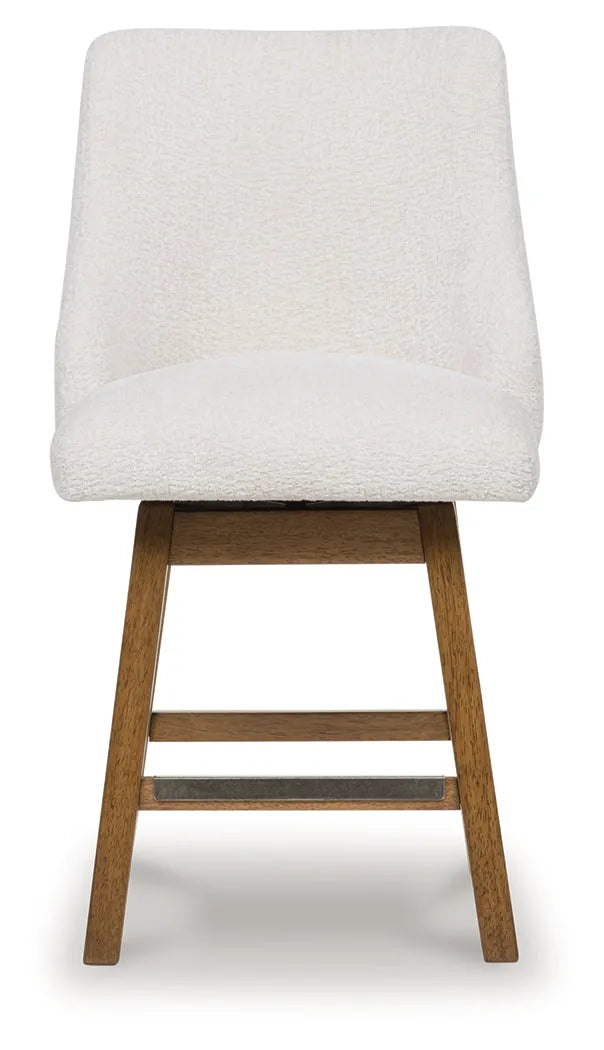 Cabalynn Oatmeal/Light Brown Counter Height Barstool, Set of 2 by Ashley at Eve Furniture
