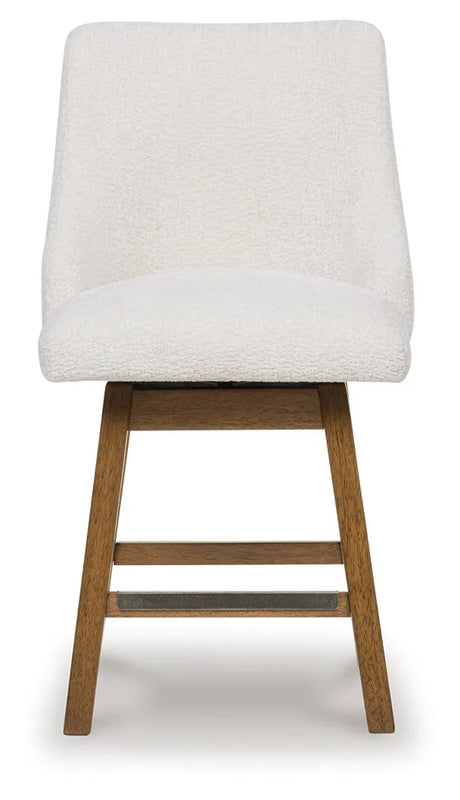 Cabalynn Oatmeal/Light Brown Counter Height Barstool, Set of 2 by Ashley at Eve Furniture