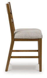 Cabalynn Oatmeal/Light Brown Counter Height Barstool, Set of 2 by Ashley at Eve Furniture